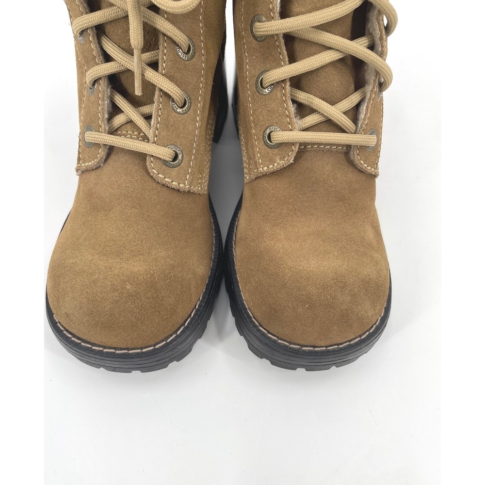 Skechers Boots Womens 8 Tan Suede Jammers Vintage Y2K Chunky Heel Lug Sole 90's - Picture 7 of 12